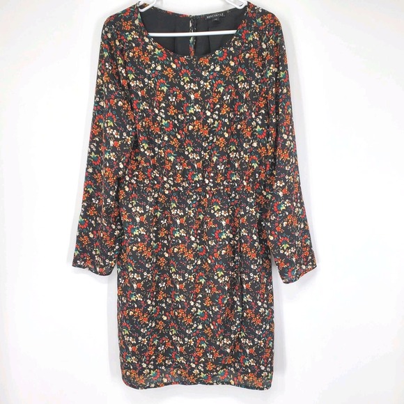 J. Crew Dresses & Skirts - Women's J. Crew Mercantile Black Floral Long Sleeve Tulip Hem Dress Size 14 B7